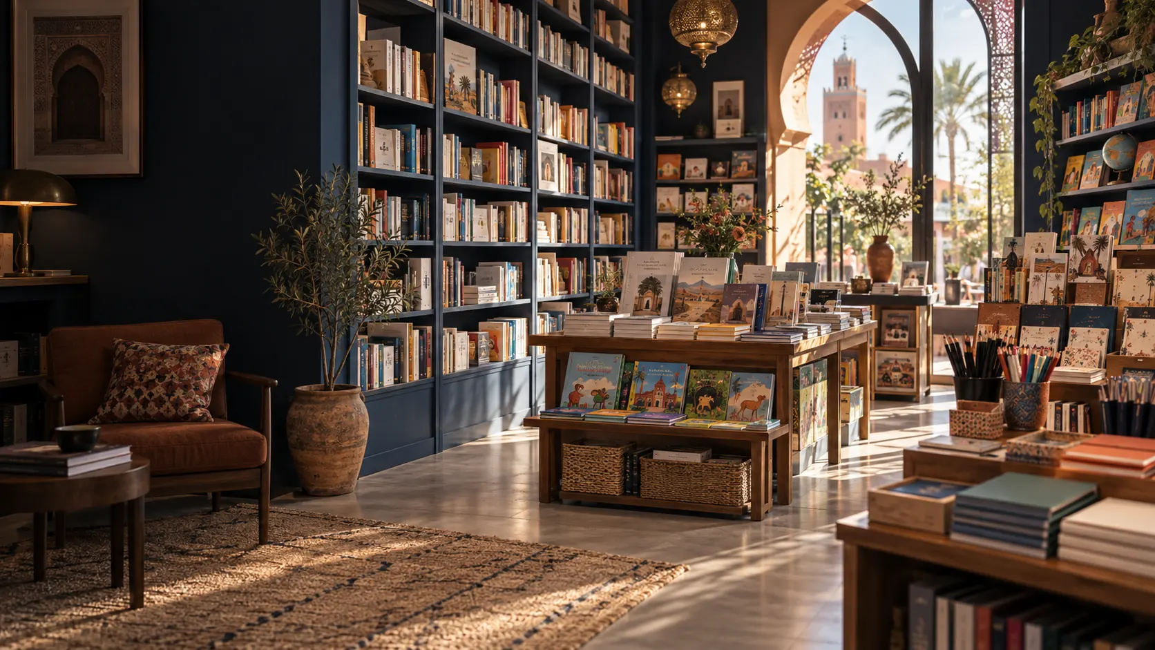 Librairie Nour El Karam à Marrakech avec livres et fournitures scolaires